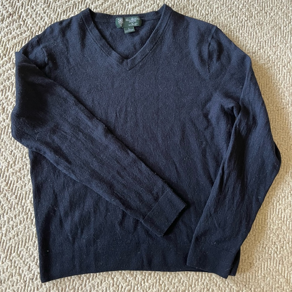 Brooks Brothers Saxon wool V Neck Sweater L